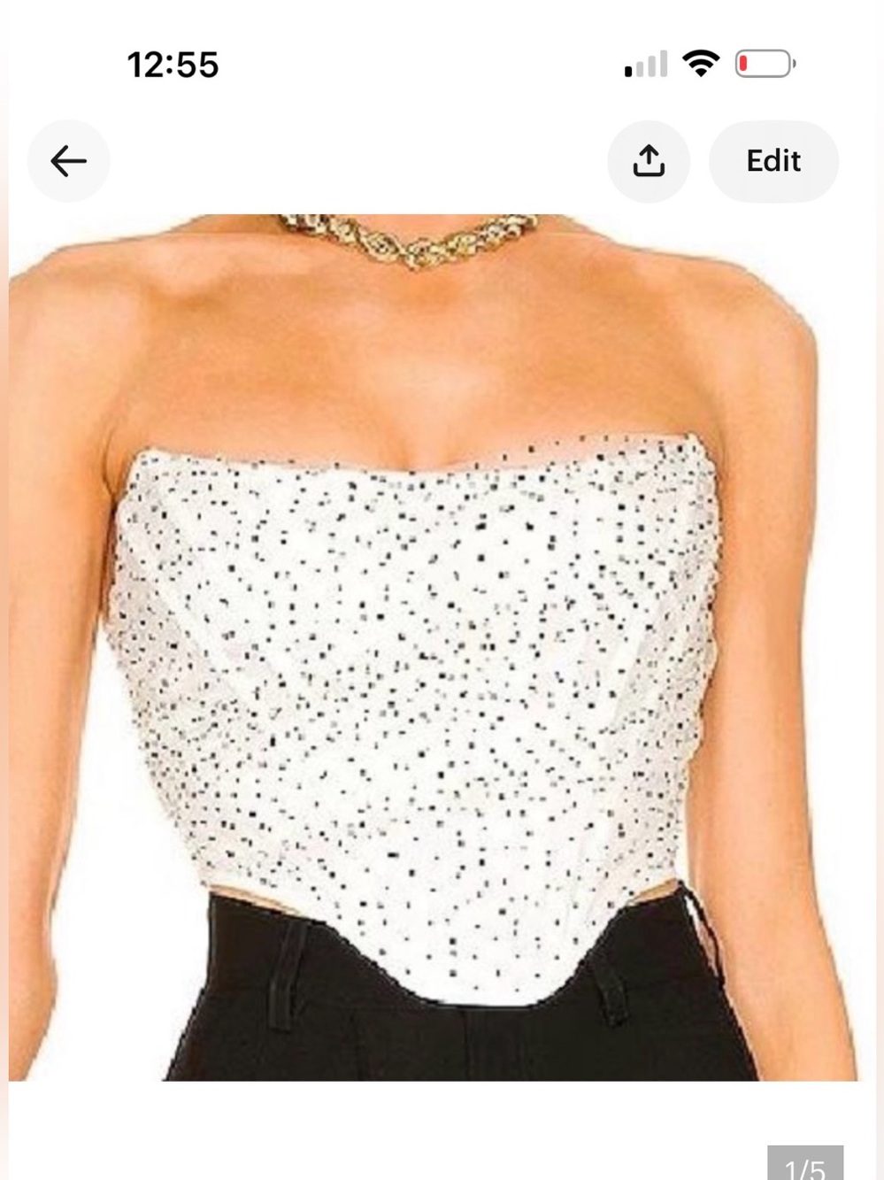 AKIRA  polkadot corset top black and white